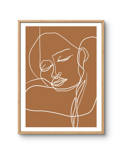 Abstract Face Continuous Line Portrait