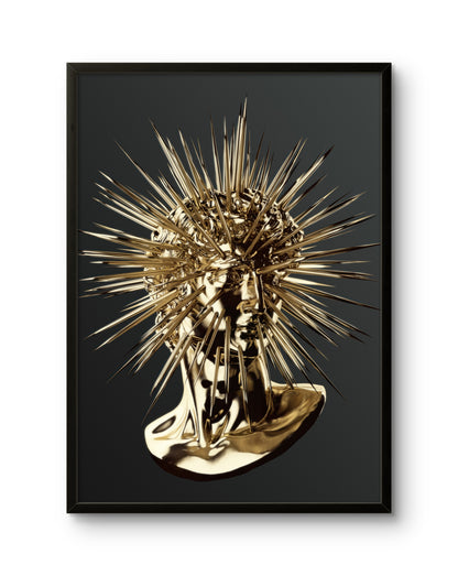 Golden Spiked Bust Statue