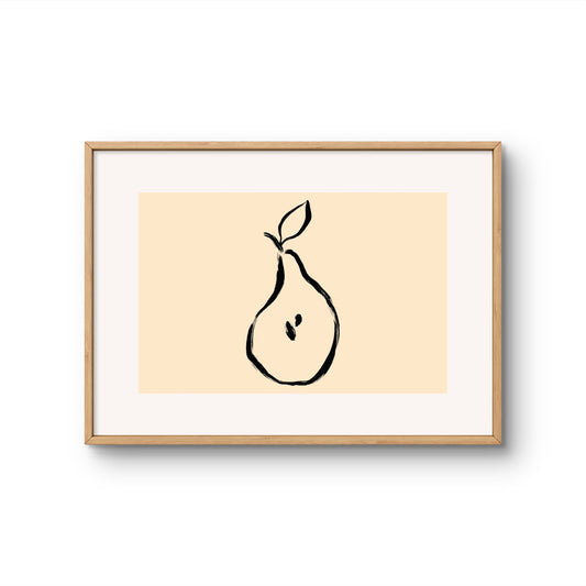 Pear Minimal Line Art
