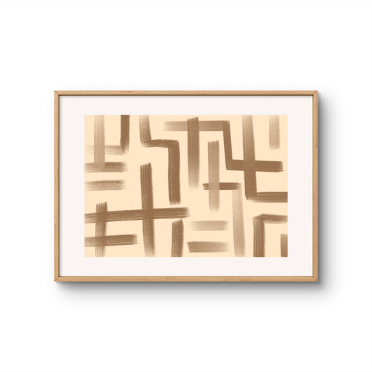 Earthy Grid Brush Art
