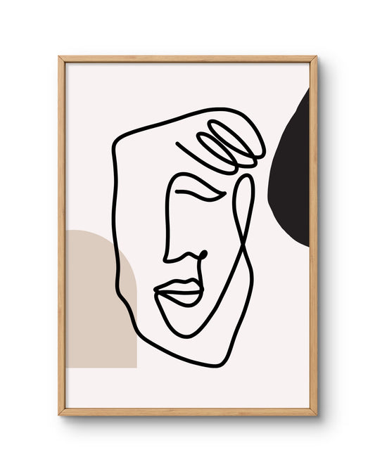 Abstract Male Face Line Art