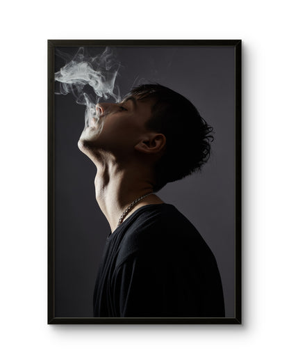 Smoke Silhouette Minimalist Dark Portrait