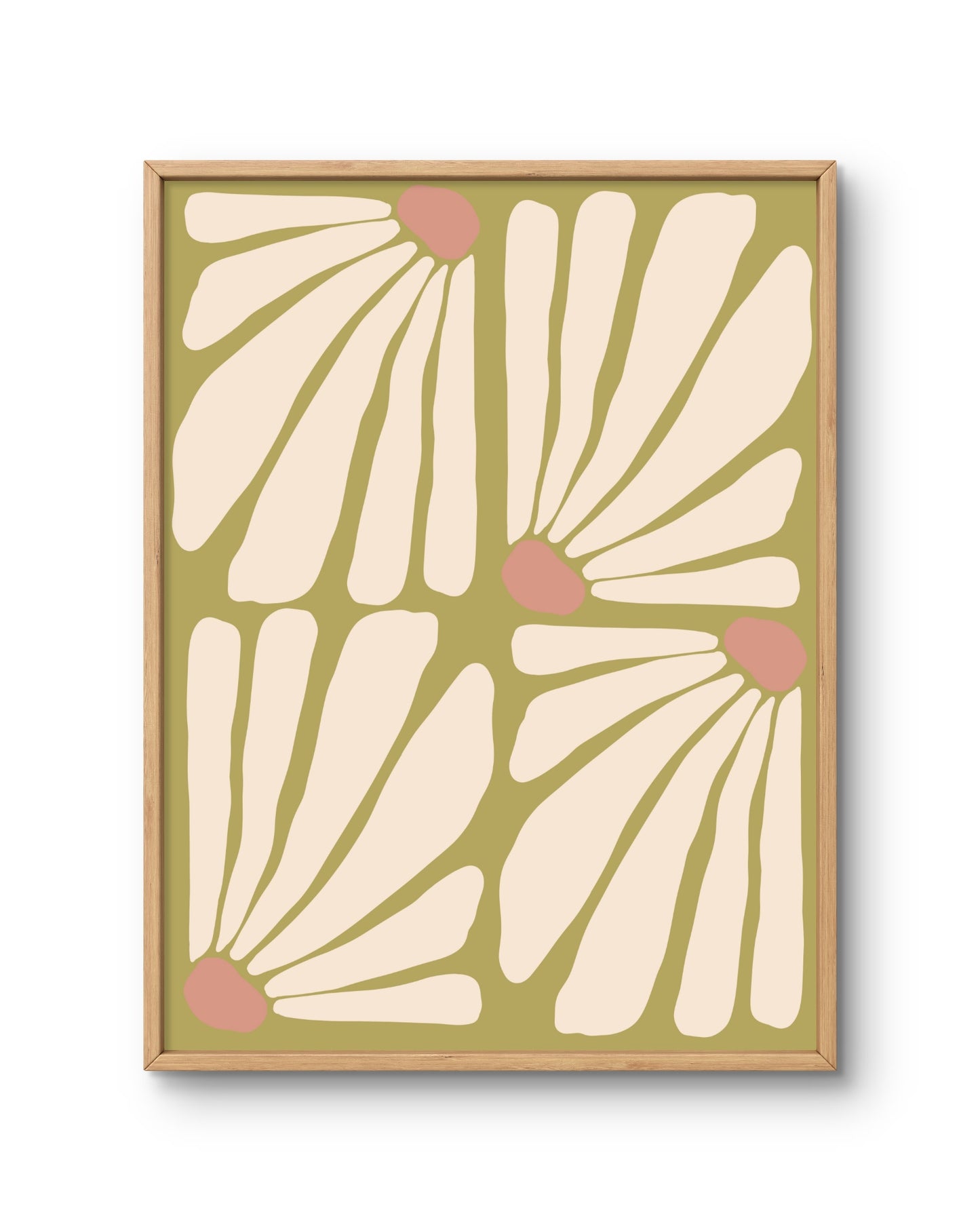 Soft Sage Floral Pattern Art Print