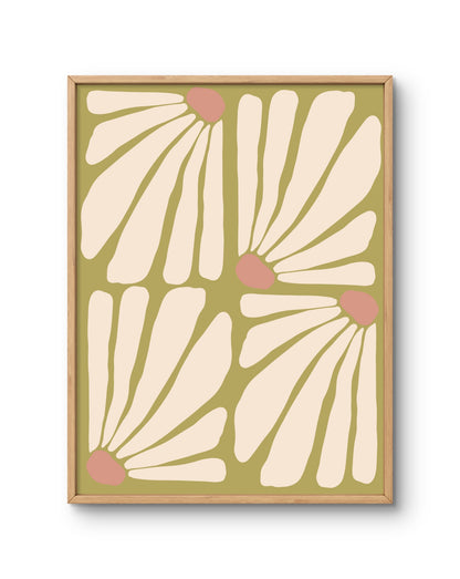 Soft Sage Floral Pattern Art Print