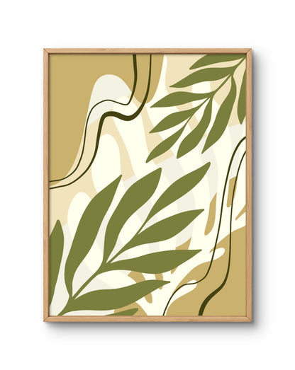 Olive Flow Abstract Botanical