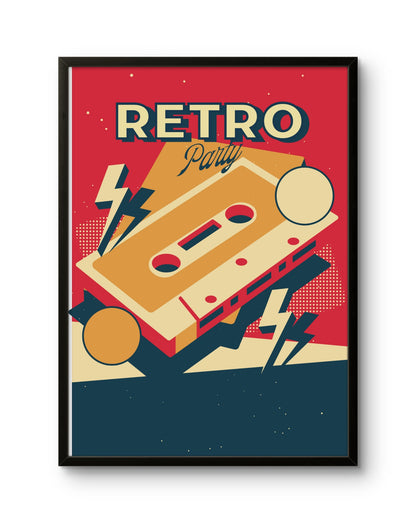 Retro Party Cassette Poster
