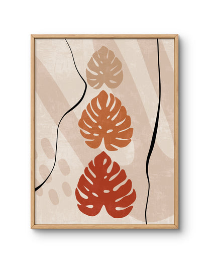 Monstera Trio Abstract Botanical