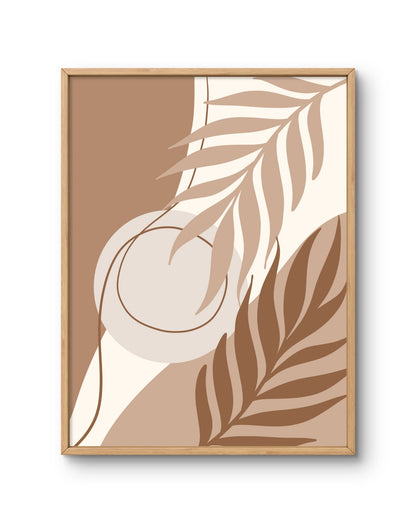 Neutral Leaves Abstract Botanical