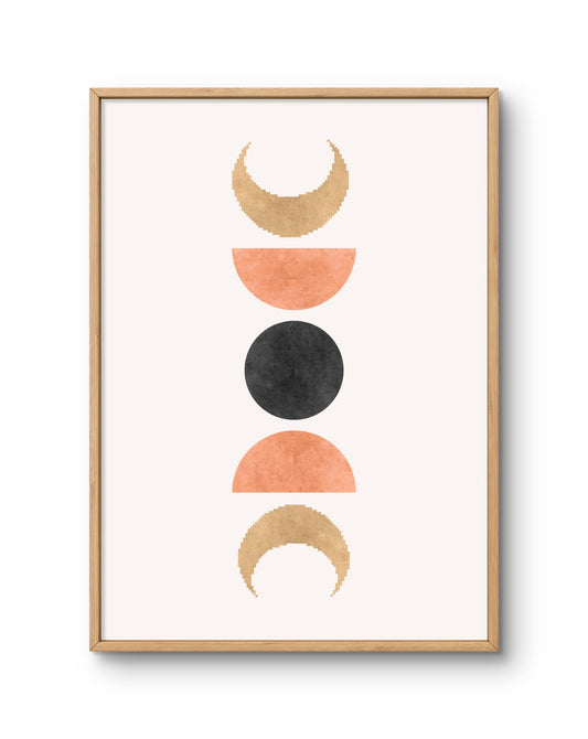 Minimal Lunar Geometry Art Print