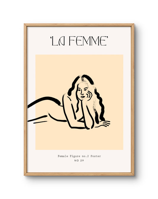 La Femme Reclining Female Line Art