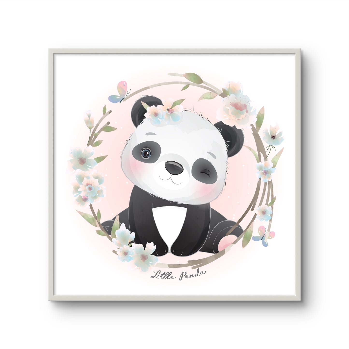Little Panda in Flower Garden