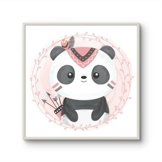 Boho Panda with Feather Crown