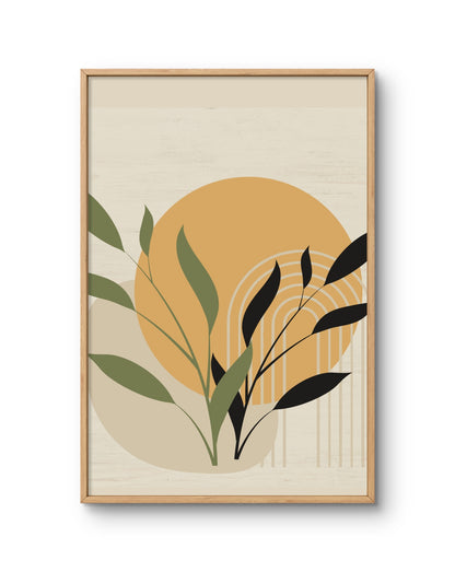 Botanical Geometry Sun & Leaves