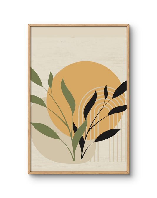 Botanical Geometry Sun & Leaves