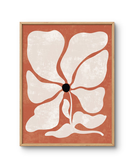 Terracotta Petal Abstract Flower Poster
