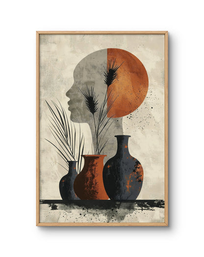 Artistic Silhouette & Vases Abstract Still Life