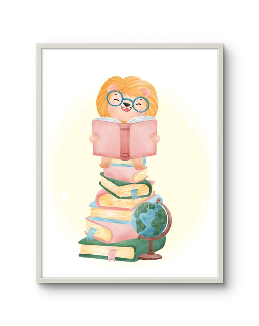 Curious Reader Lion