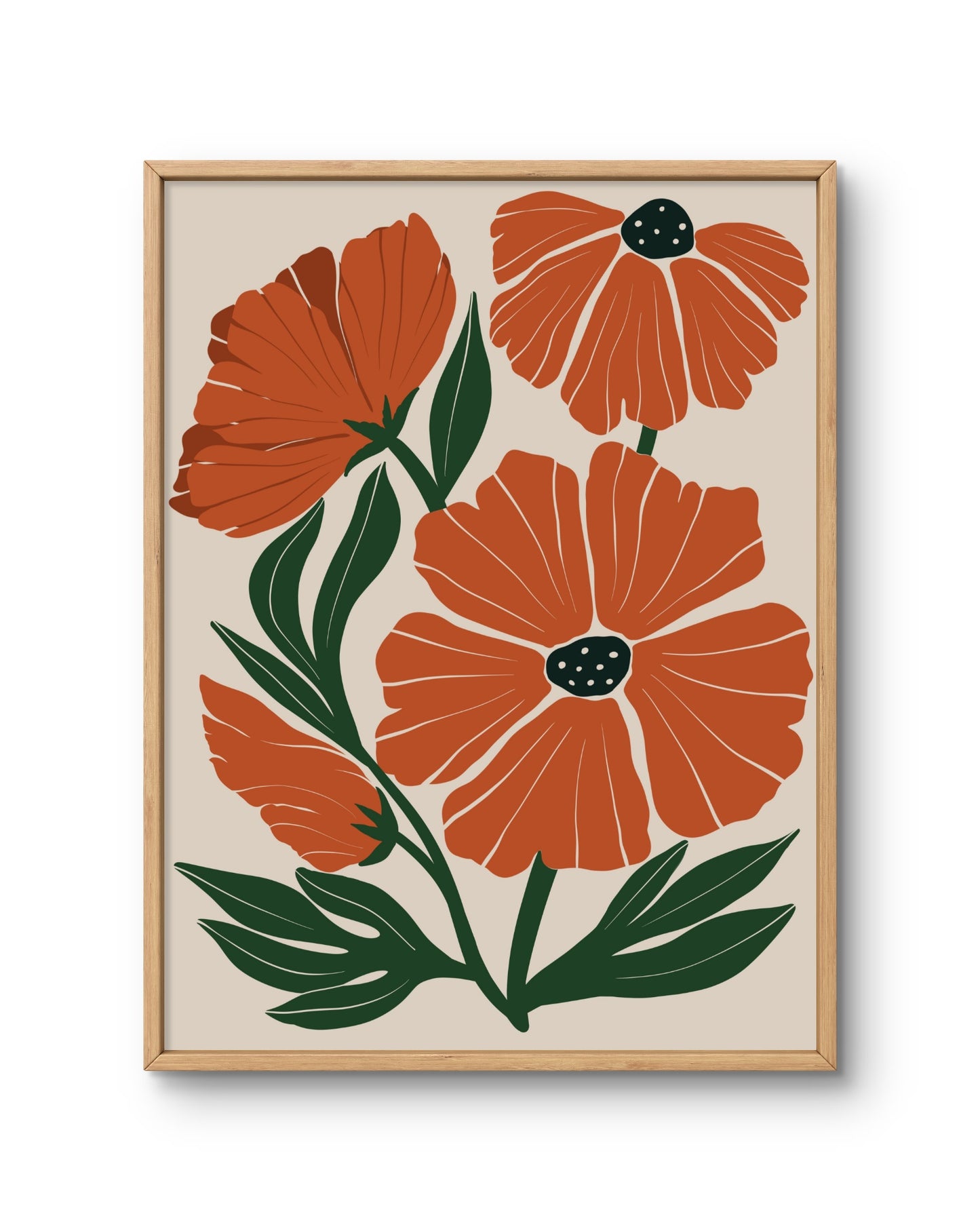 Warm Rust Floral Arrangement Poster