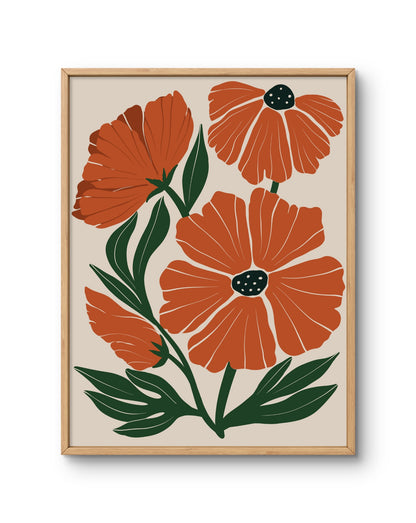 Warm Rust Floral Arrangement Poster