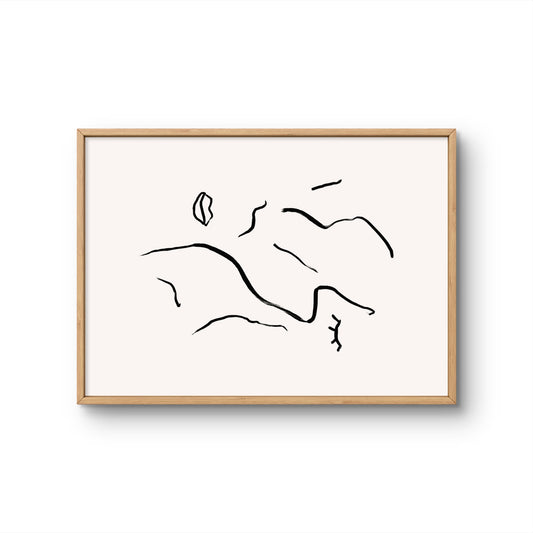 Expressive Black Ink Abstract