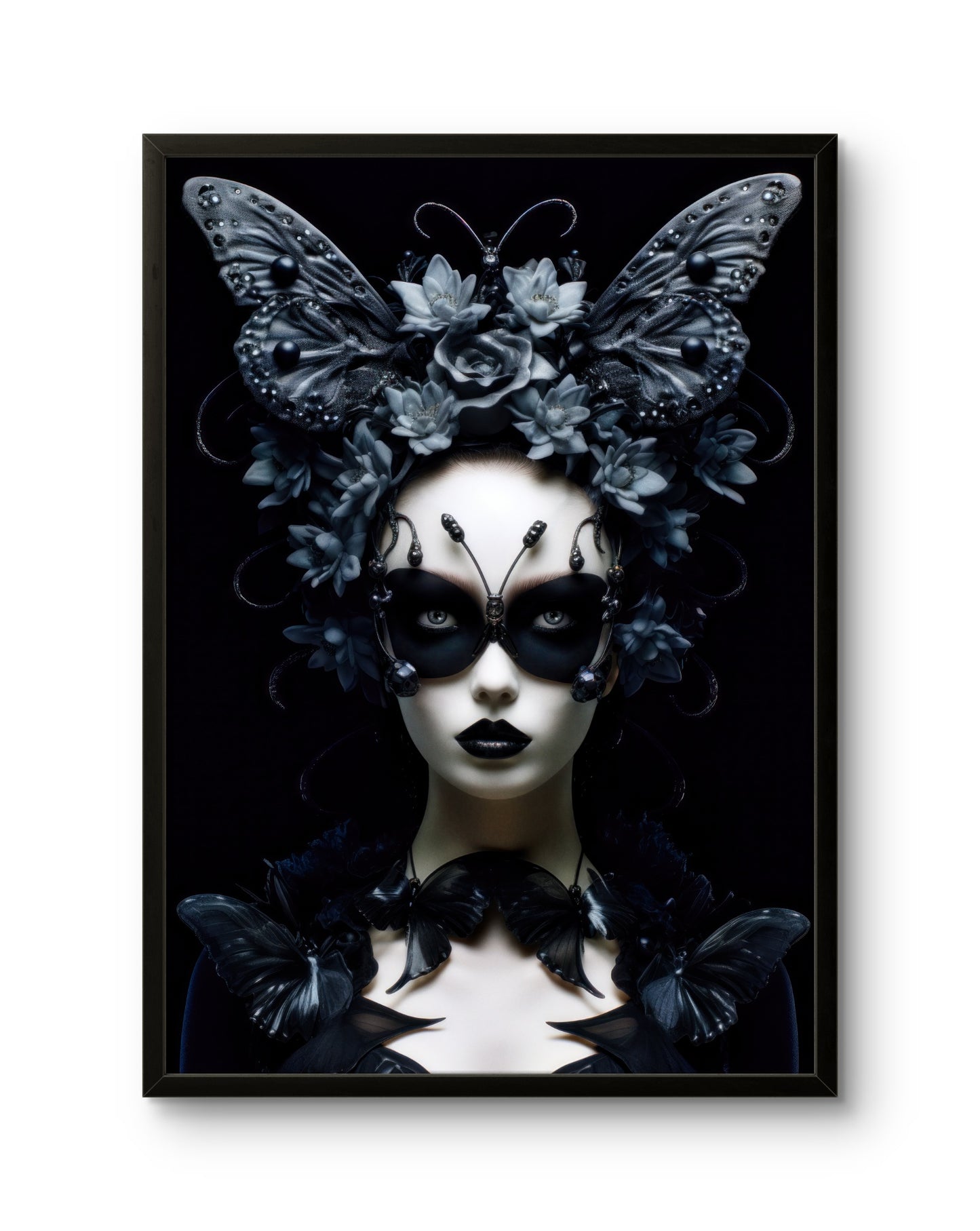 Black Butterfly Queen Dark Fantasy Mask Art