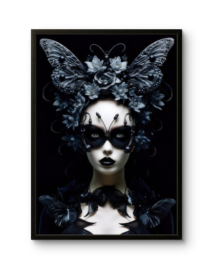 Black Butterfly Queen Dark Fantasy Mask Art