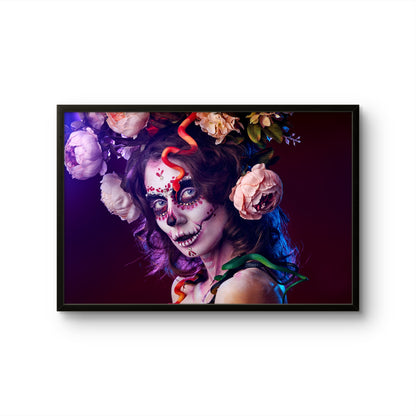 Floral Skull Queen Sugar Skull Portrait