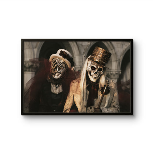 Venetian Skeleton Duo Masked Costume Art