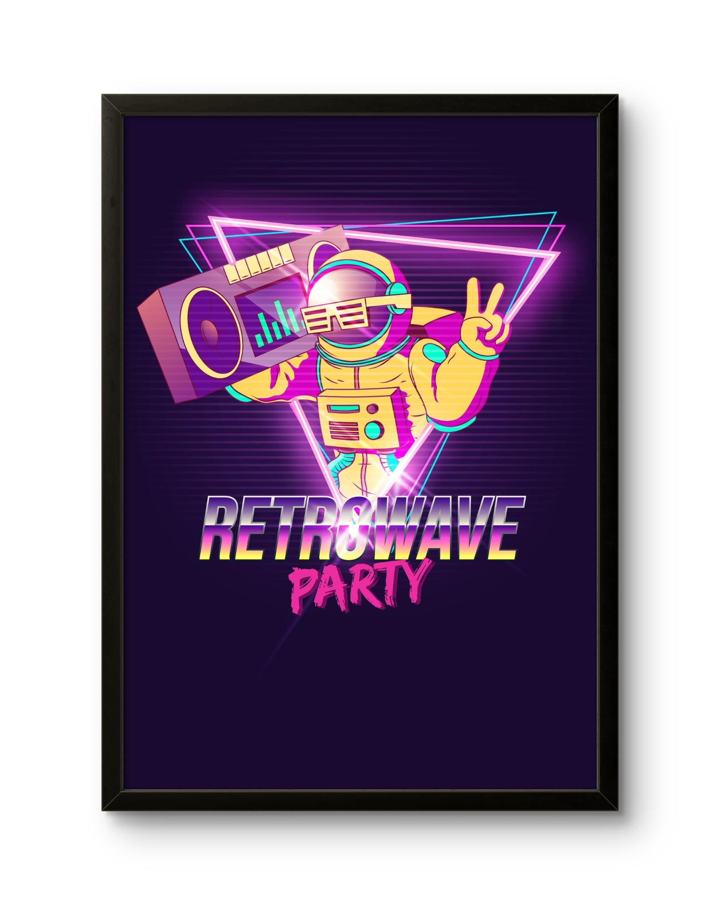 Retrowave Astronaut Boombox Poster