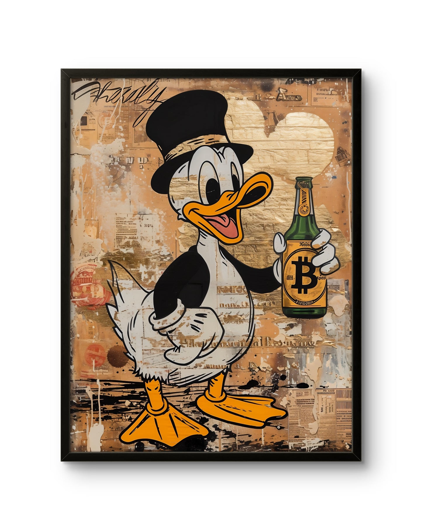 Bitcoin Duck Vintage Money Art