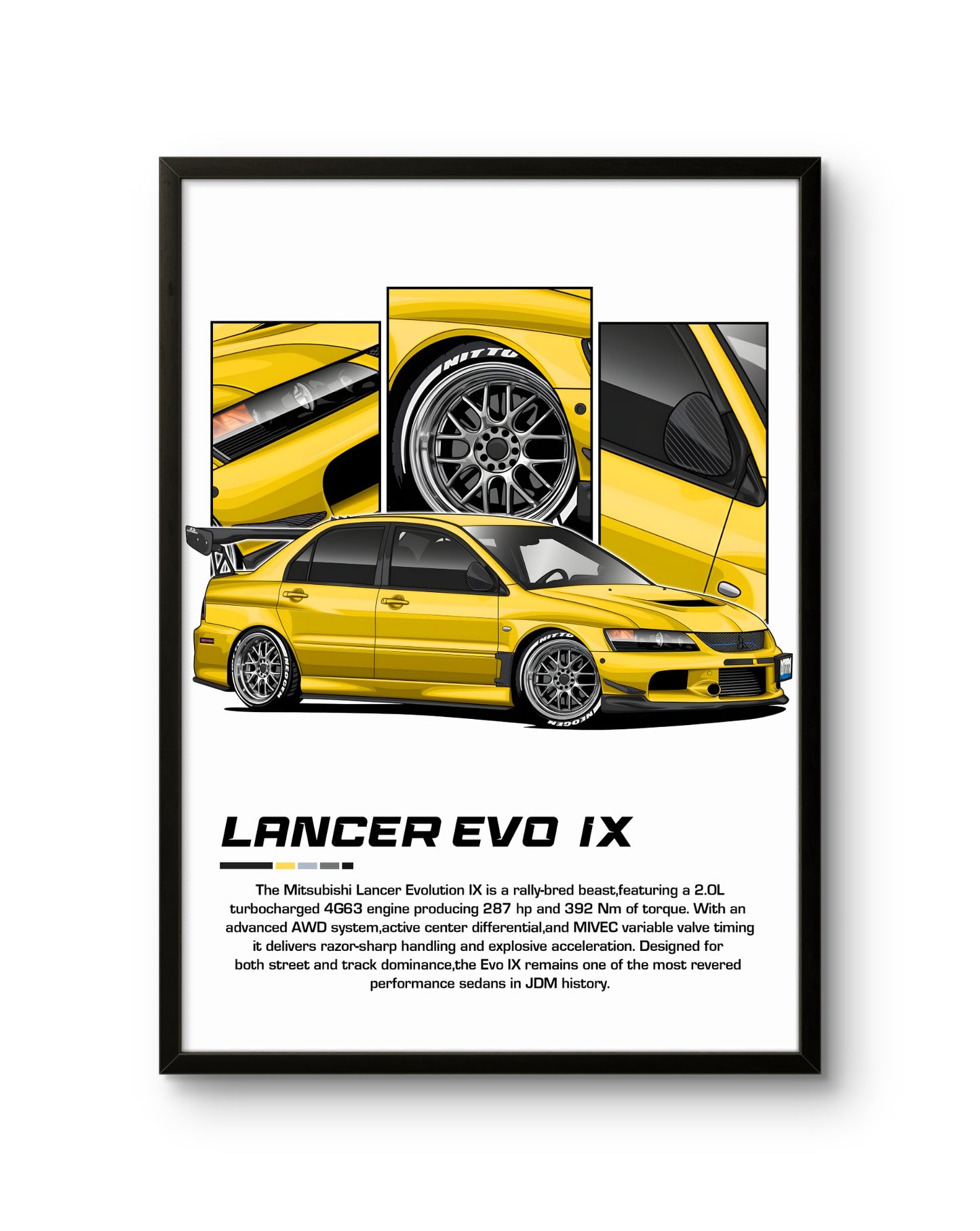 Mitsubishi Lancer Evolution IX Yellow Rally Precision