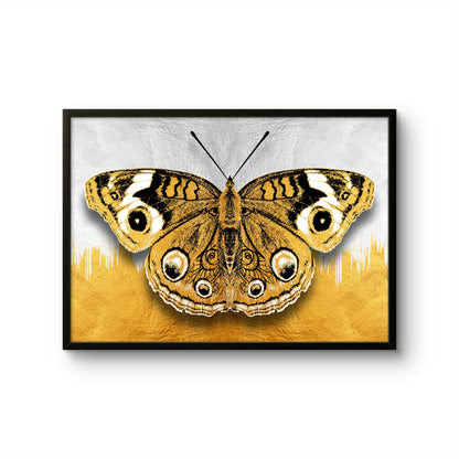 Golden Butterfly on White & Gold