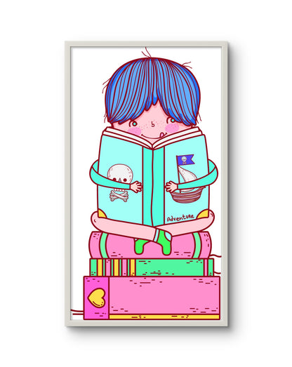 Adventure Time Boy Reading