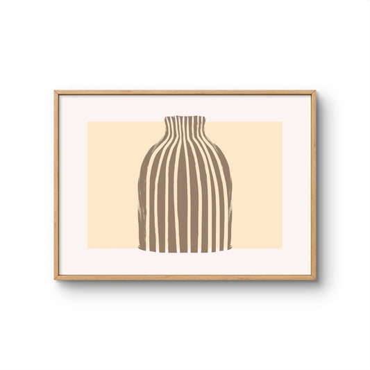 Striped Ceramic Vase Illustration