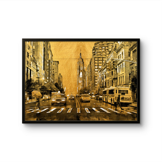 Golden New York Cityscape