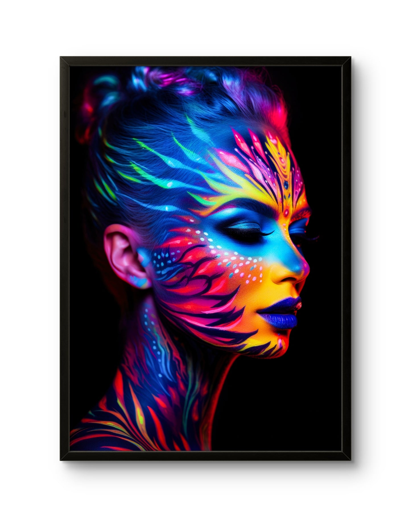 Neon Body Paint Portrait Pink & Blue