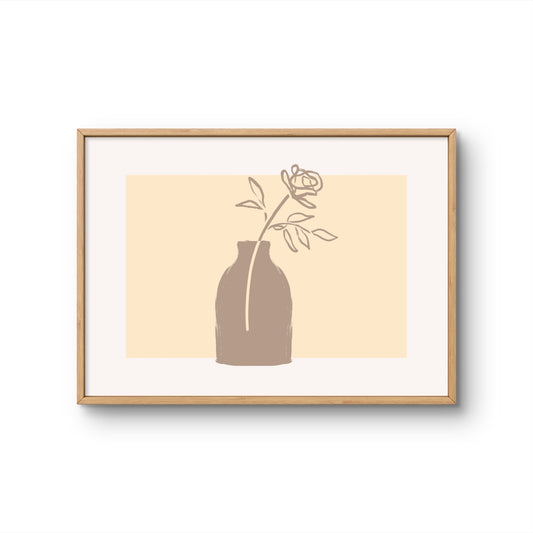 Single Rose in Ceramic Vase