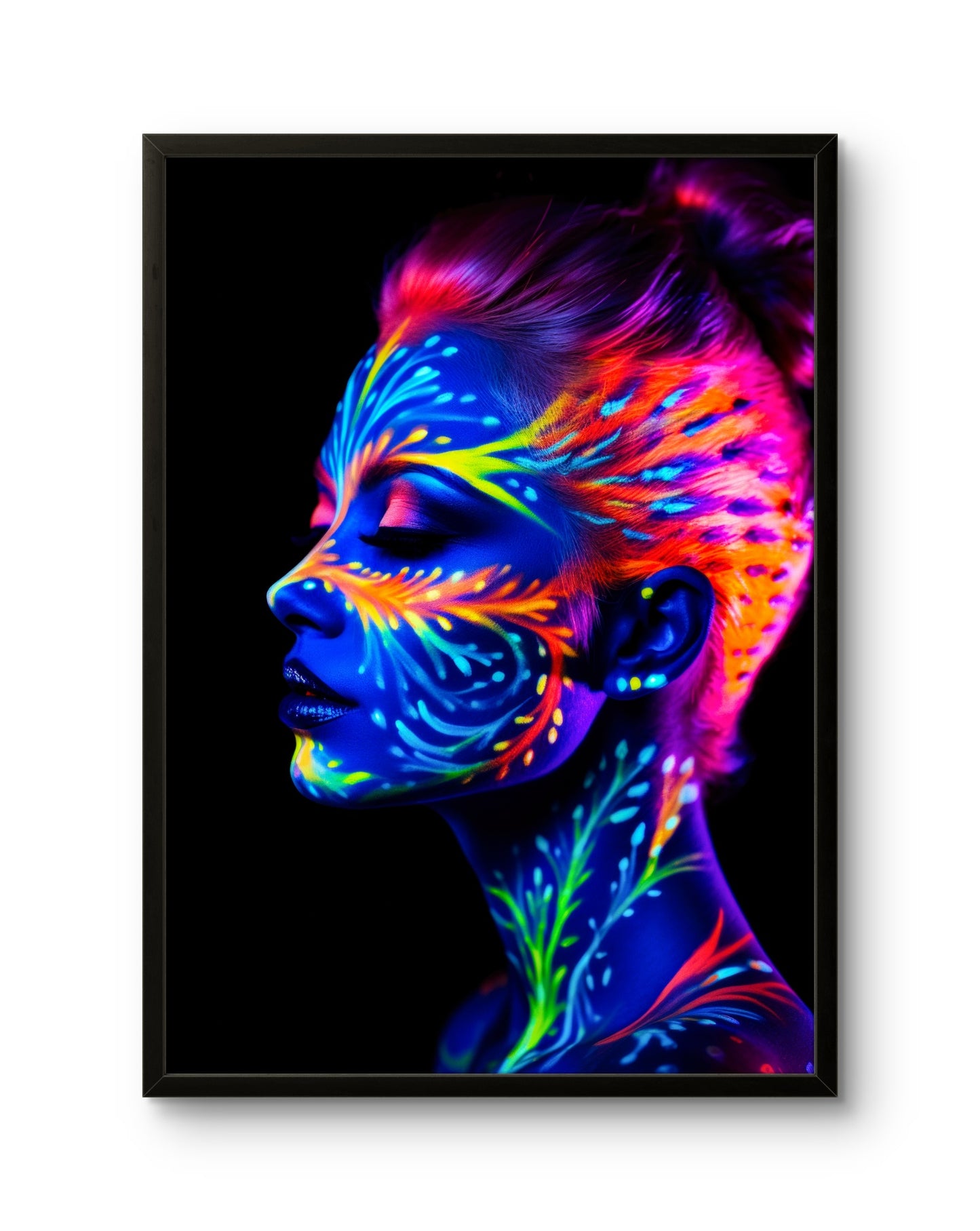 Neon UV Face Art Side Profile