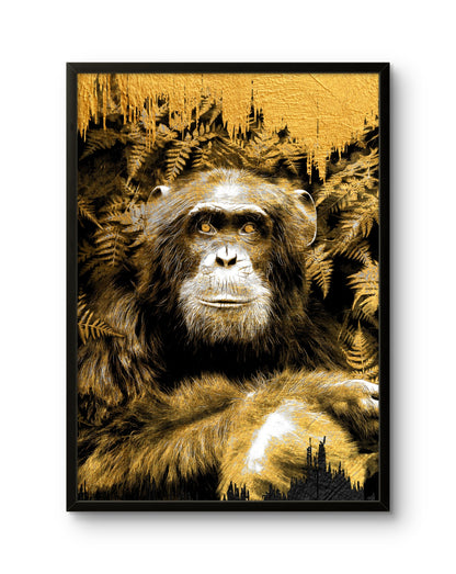 Golden Chimpanzee Portrait