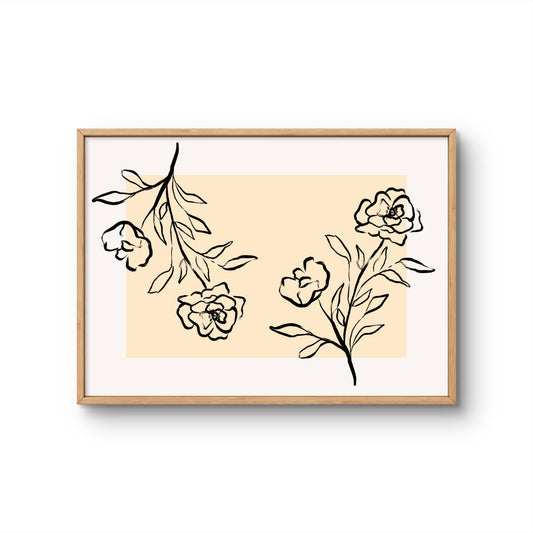 Botanical Line Art Composition