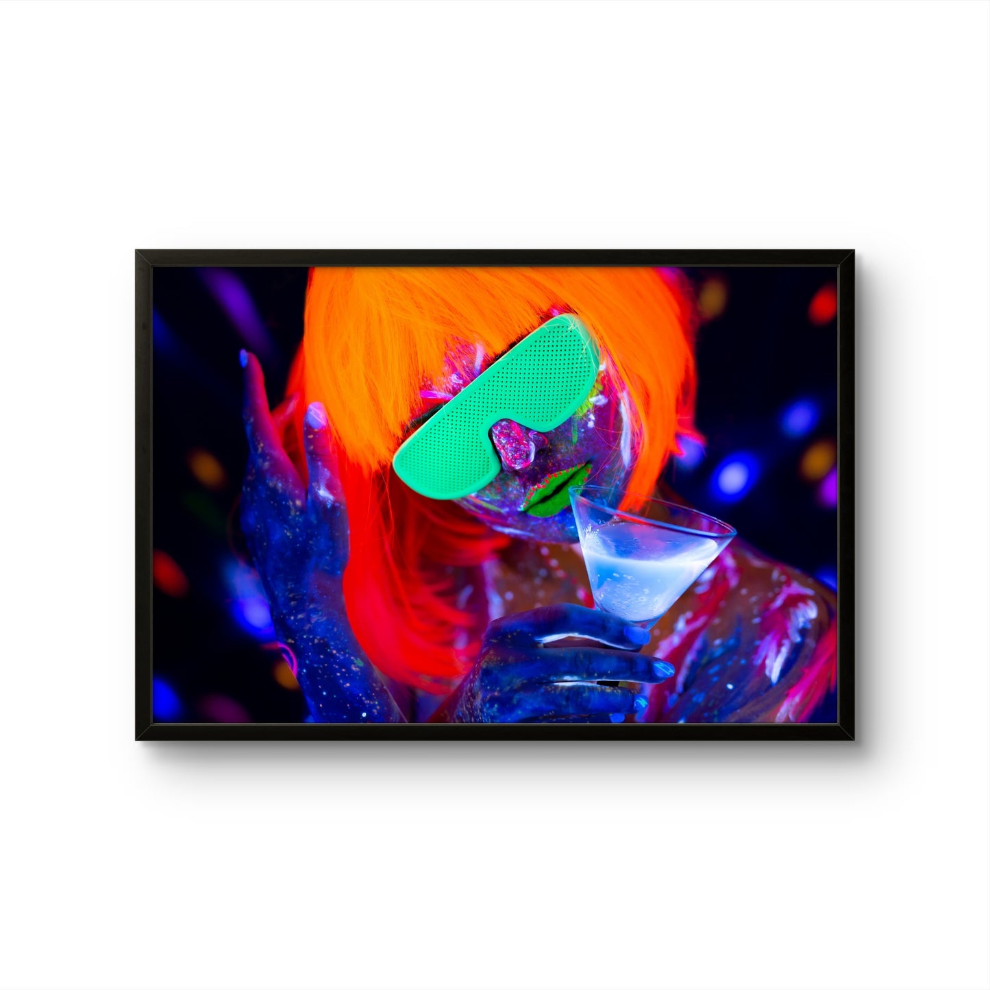 Neon Party Glow UV Paint Portrait