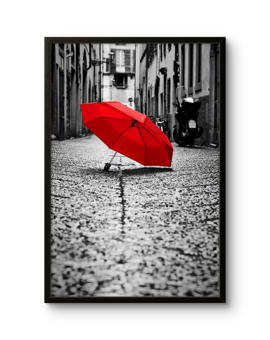 Red Umbrella in the Alley