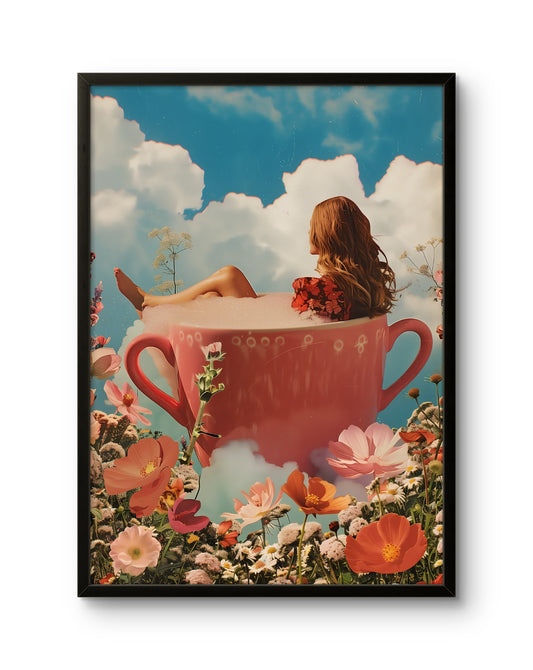 Dreamy Floral Cup Bath Poster