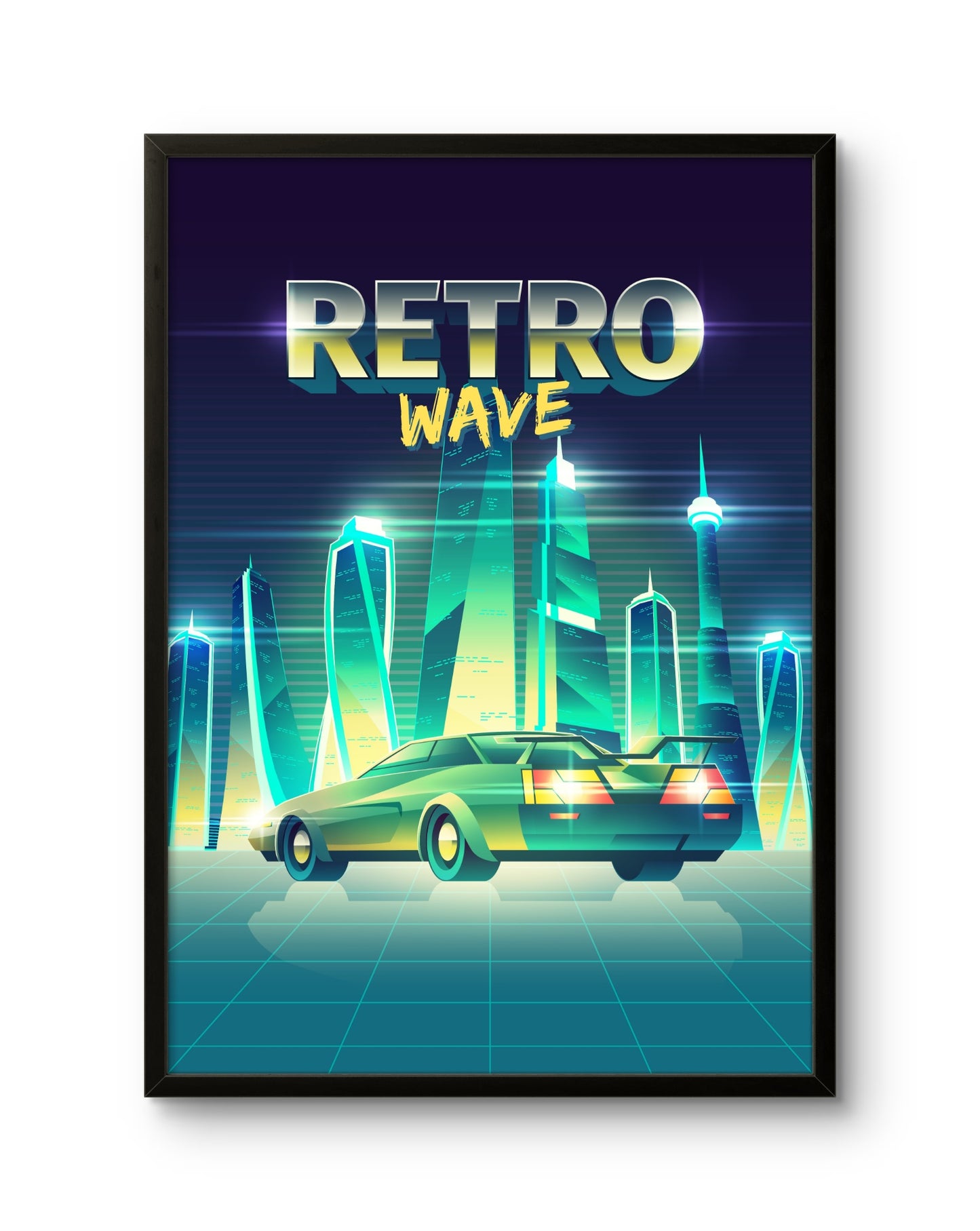 Retrowave City Car Poster