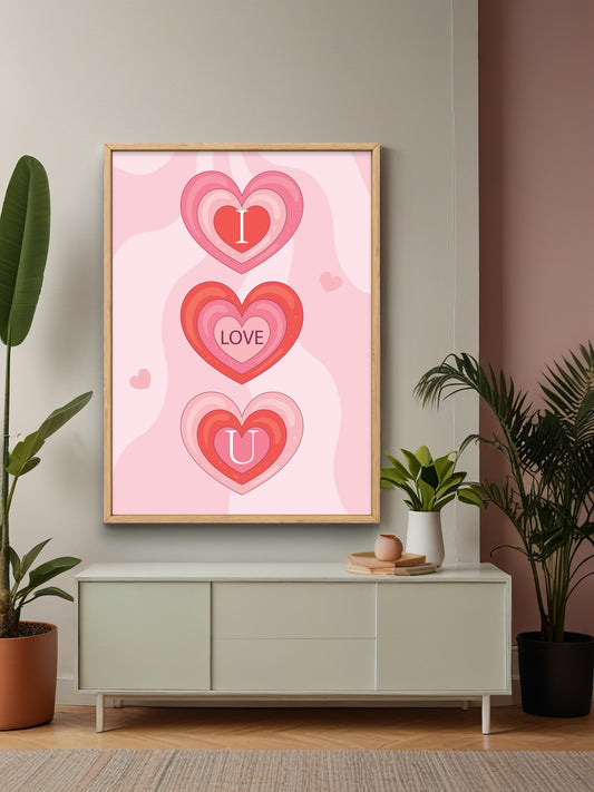 I Love You Heart Stack Poster