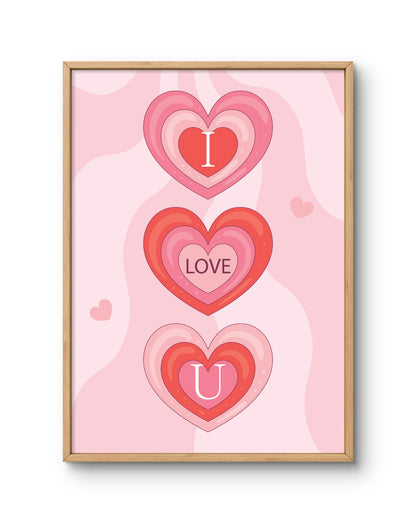 I Love You Heart Stack Poster