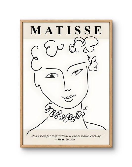 Matisse ���' Line Portrait with Quote