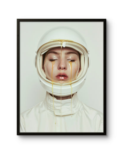 Honey Drip Astronaut Portrait Surreal Woman Art
