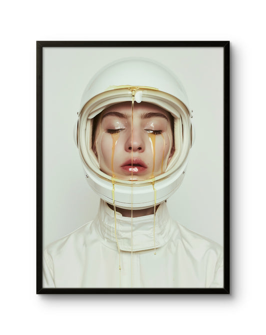 Honey Drip Astronaut Portrait Surreal Woman Art