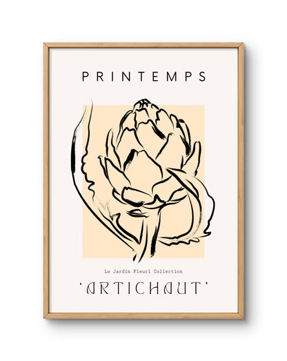 Printemps Artichoke Line Art